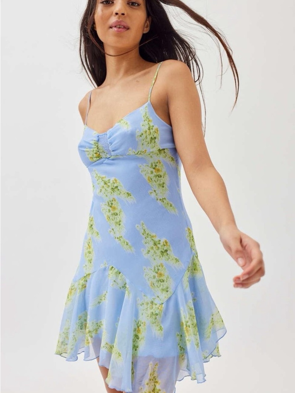 Urban Outfitters Johanna Printed Chiffon Mini Dress